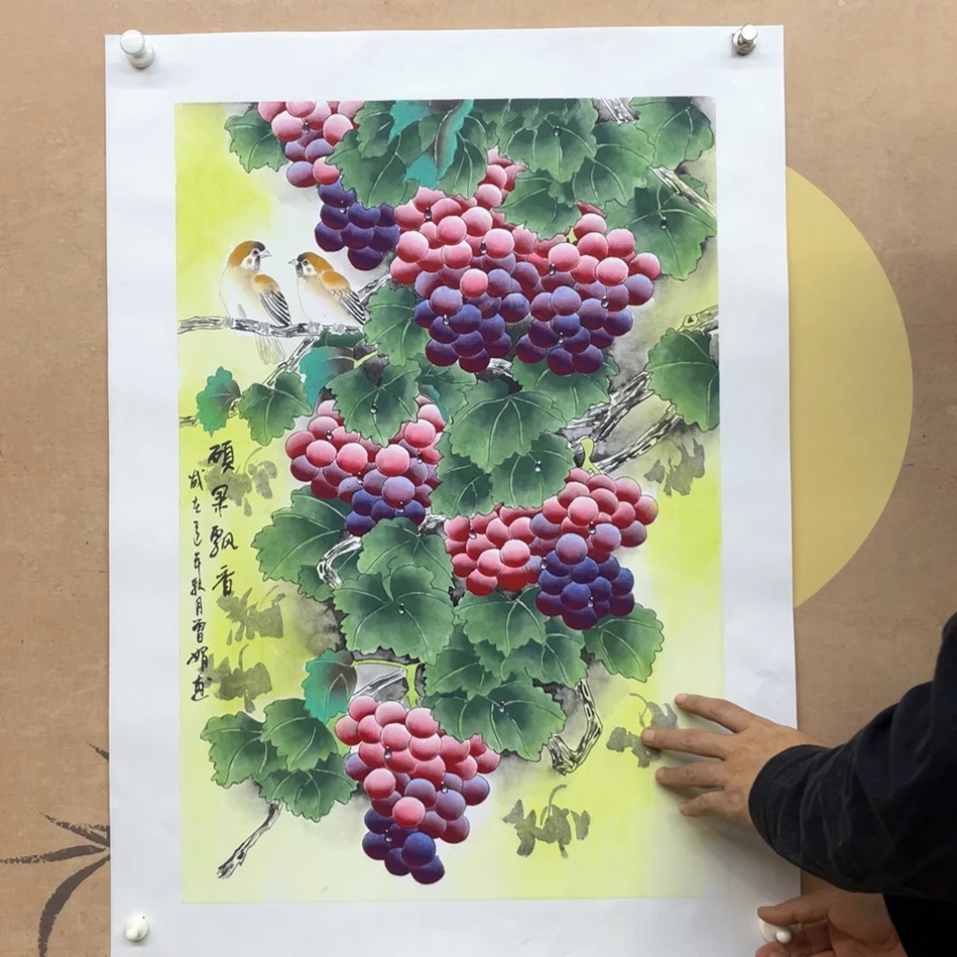 国画手绘国画，精品葡萄