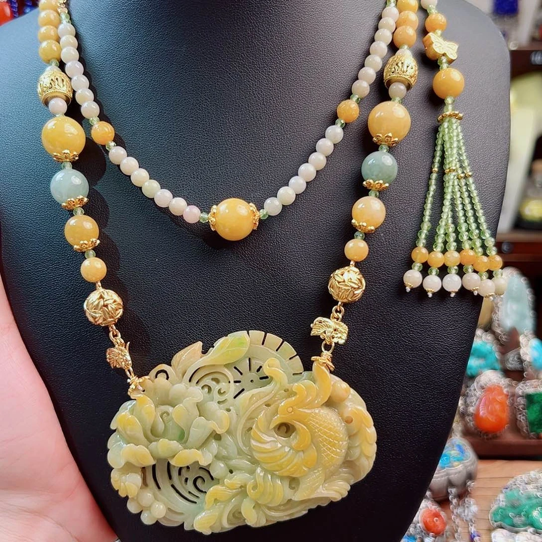 翡翠未镶嵌项链项链