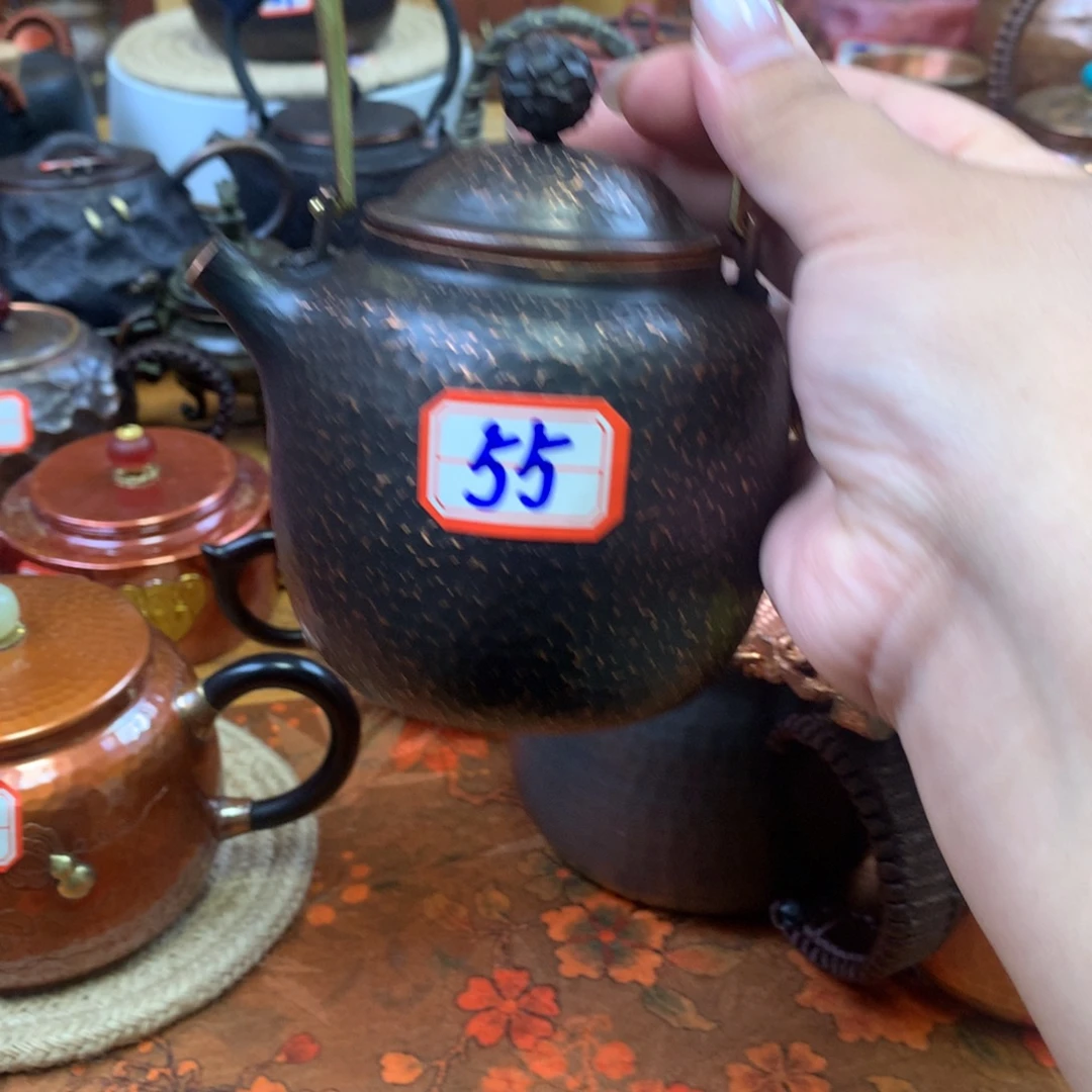 修***仙做旧黄铜提梁闷泡壶