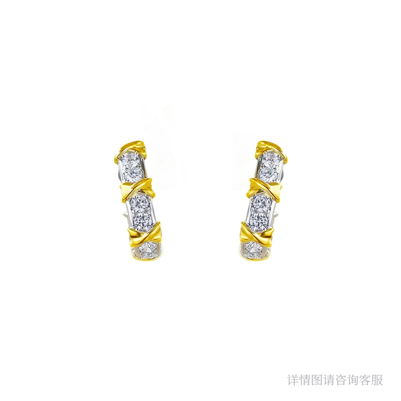 925银合成锆石耳饰 欧货DP高品耳钉-6315