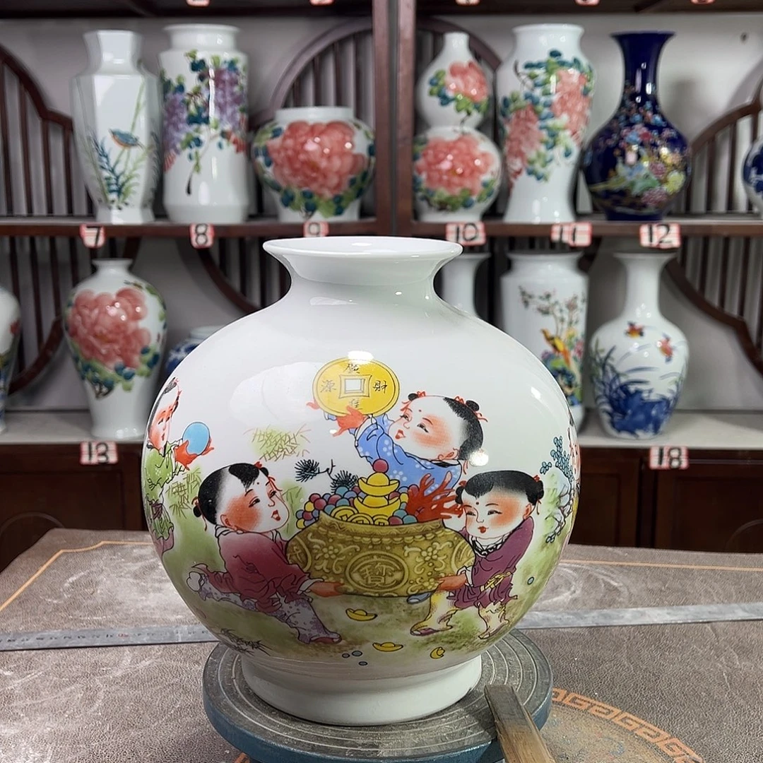 陶摆件景德镇陶瓷石进宝