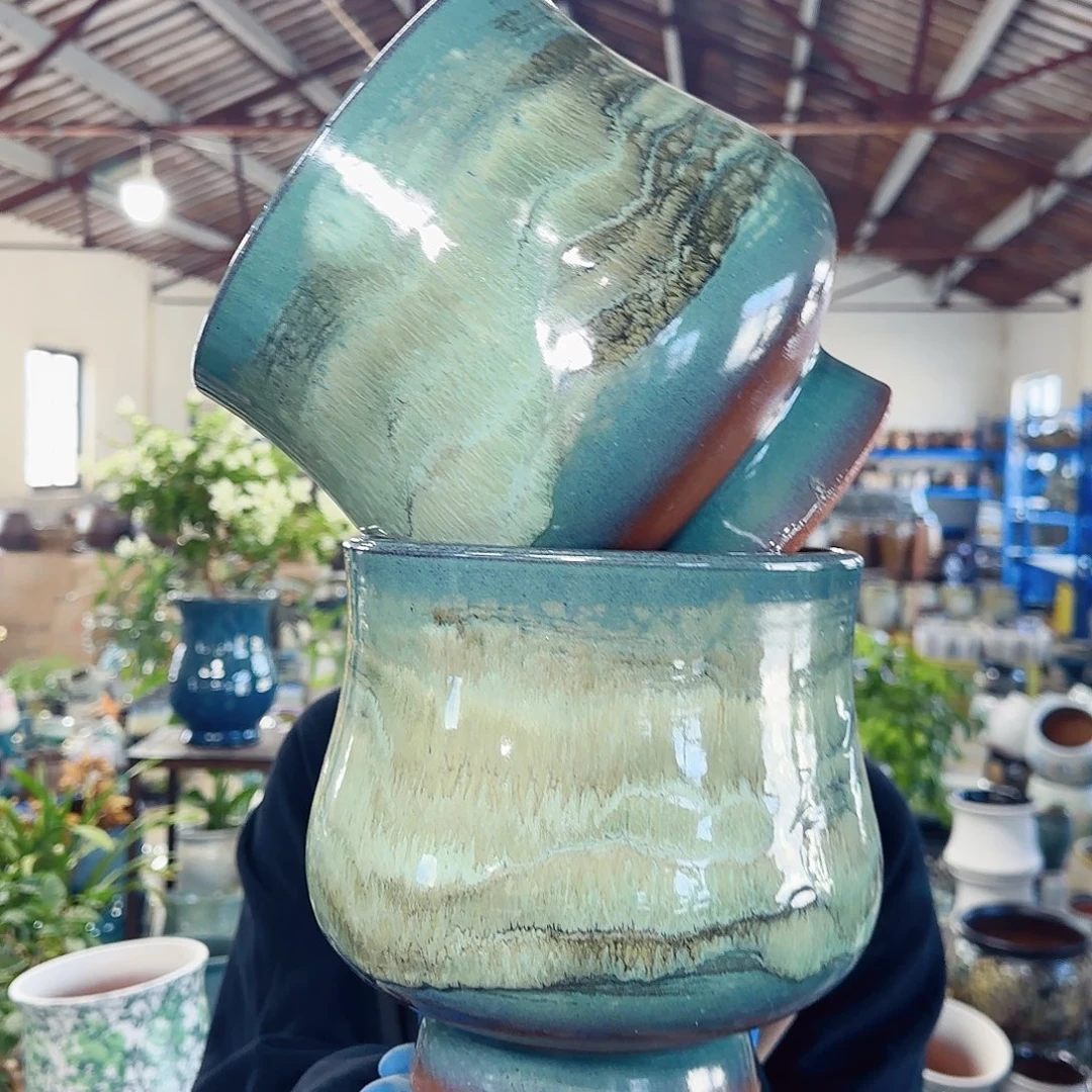 紫砂花盆高20口19