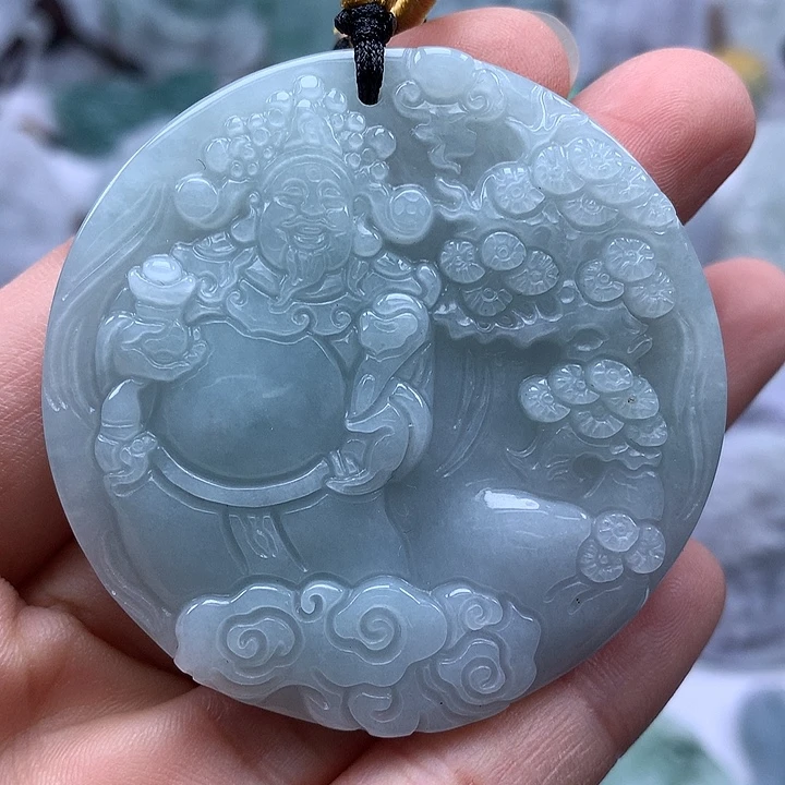 翡翠未镶嵌颈饰财神爷福利