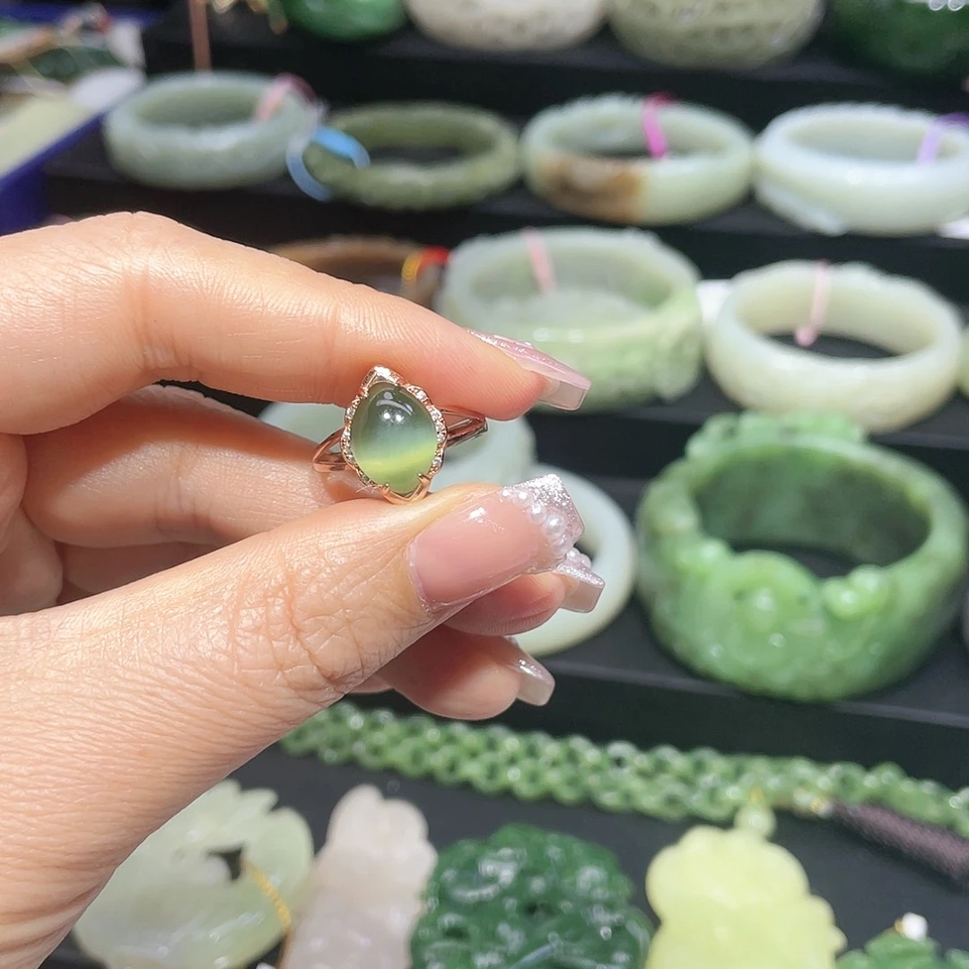 【闪购商品】和田玉戒指银S925镶嵌