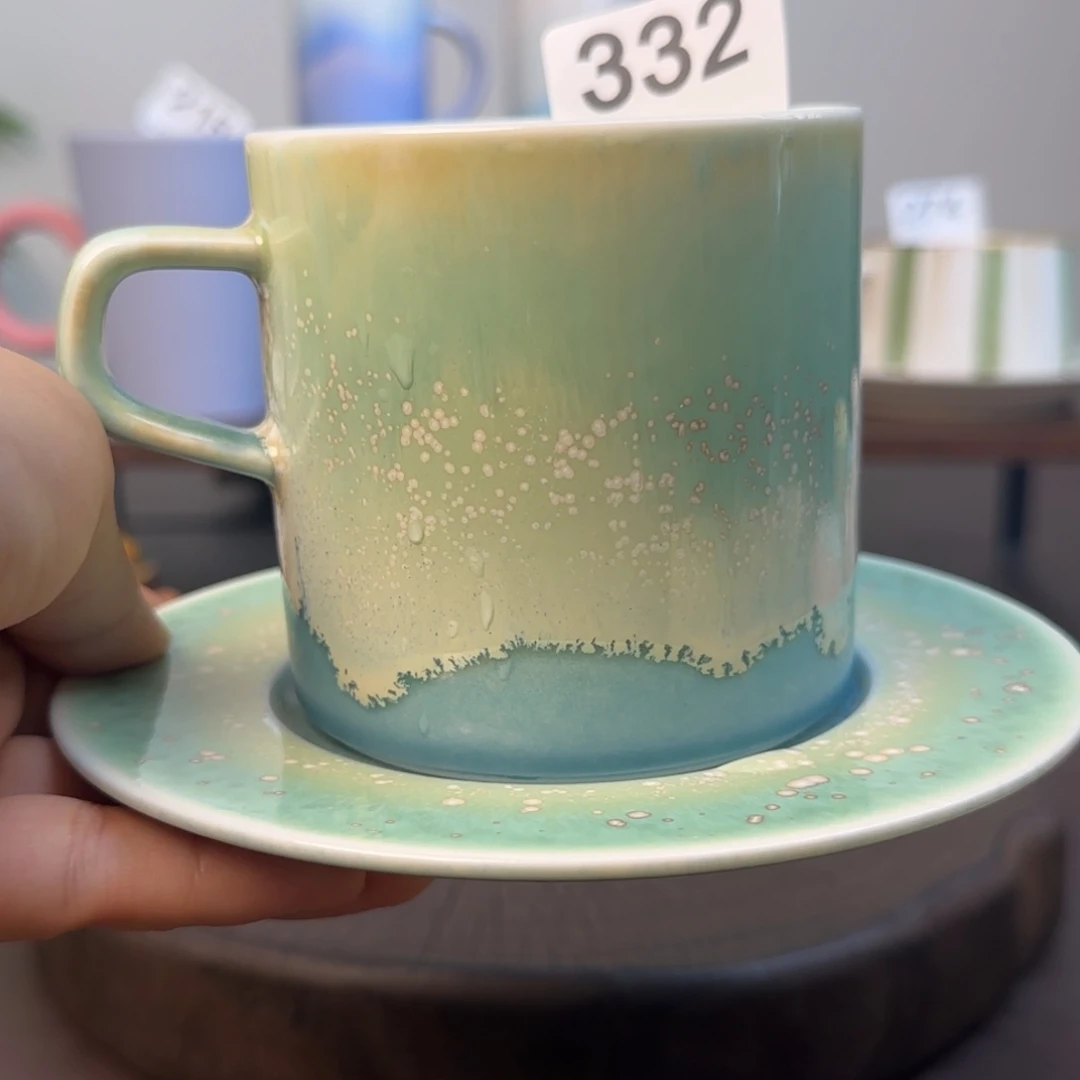 景德镇高温颜色釉茶杯套组