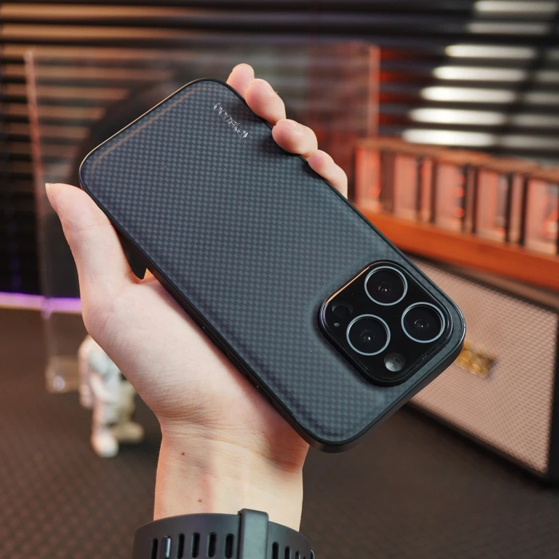 iPhone16手机壳新款凯夫拉纹适用苹果14/15/17promax皮纹防摔保护