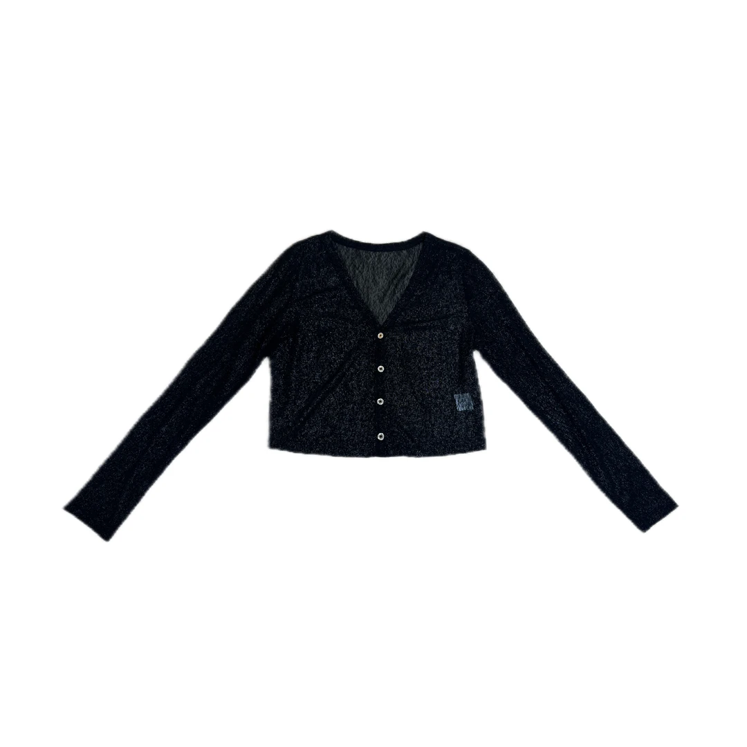 【梁千万】夏季薄款亮闪网纱防晒开衫短款外搭-YL60028