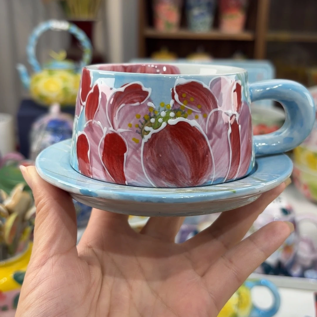 景德镇手绘高温釉下彩陶瓷茶具