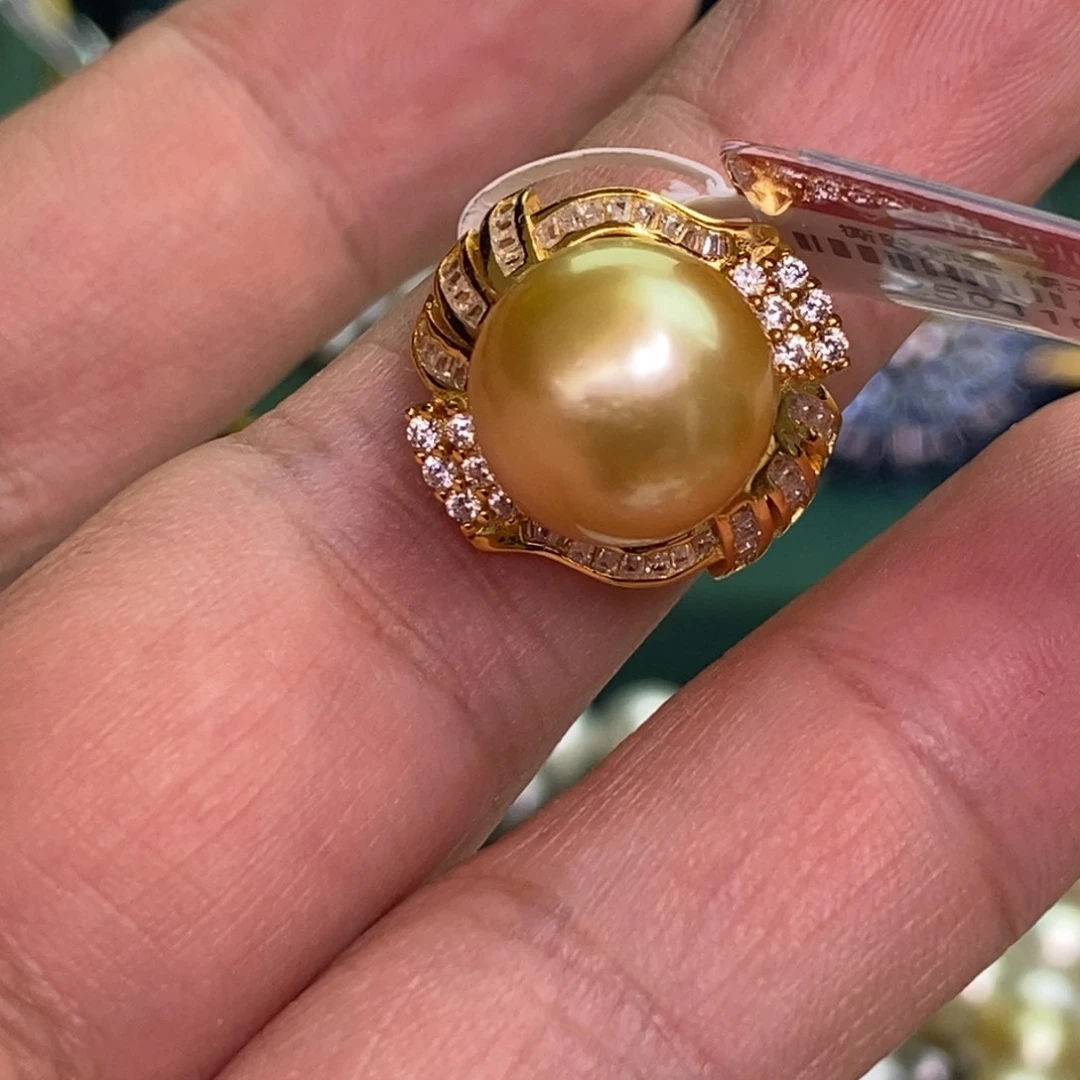 银S925镶嵌戒指海水珍珠
