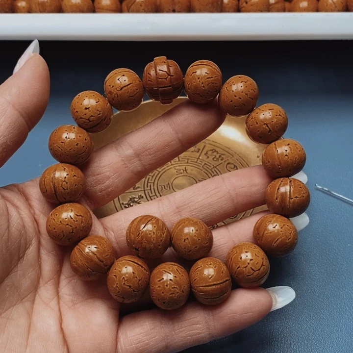 桃核手串苹果15花皮色差16颗