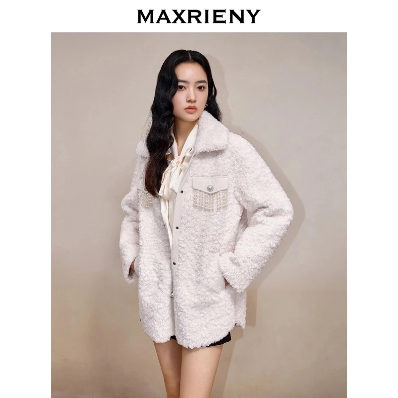 MAXRIENY糕糕毛小香风时尚绒绒冬季毛绒外套气质短款MS88JA546A10