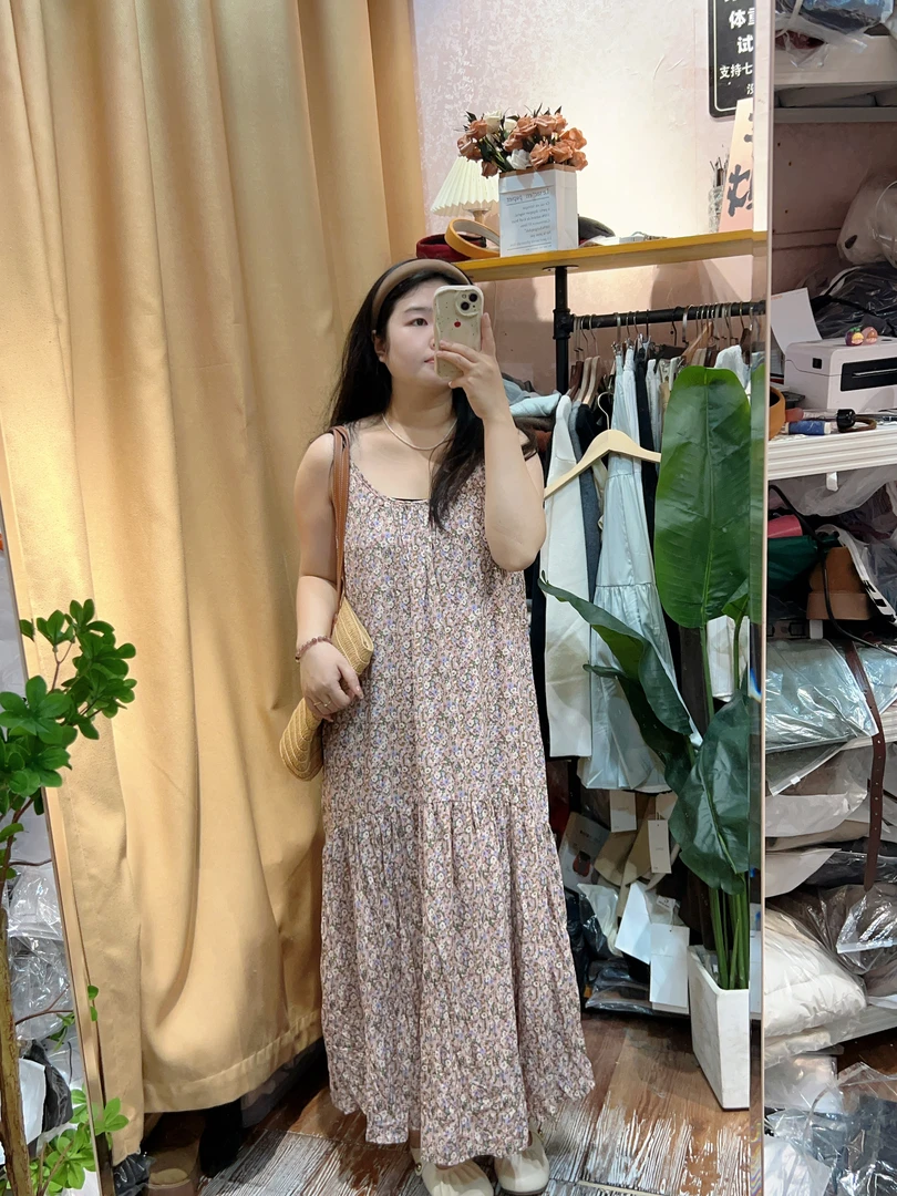 【丸子】▪韩系甜美碎花无袖吊带连衣裙