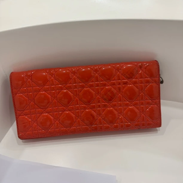 90新 DIOR/迪奥 Dior 漆皮手拿链条包 hz79
