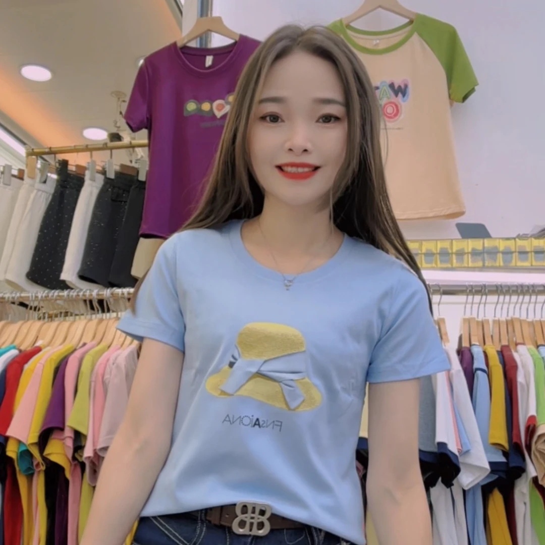 新款图图帽子螺纹棉上衣好穿百搭