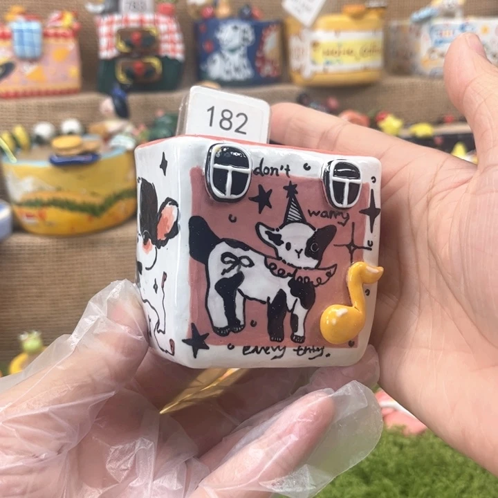 182狗狗花盆手绘花盆