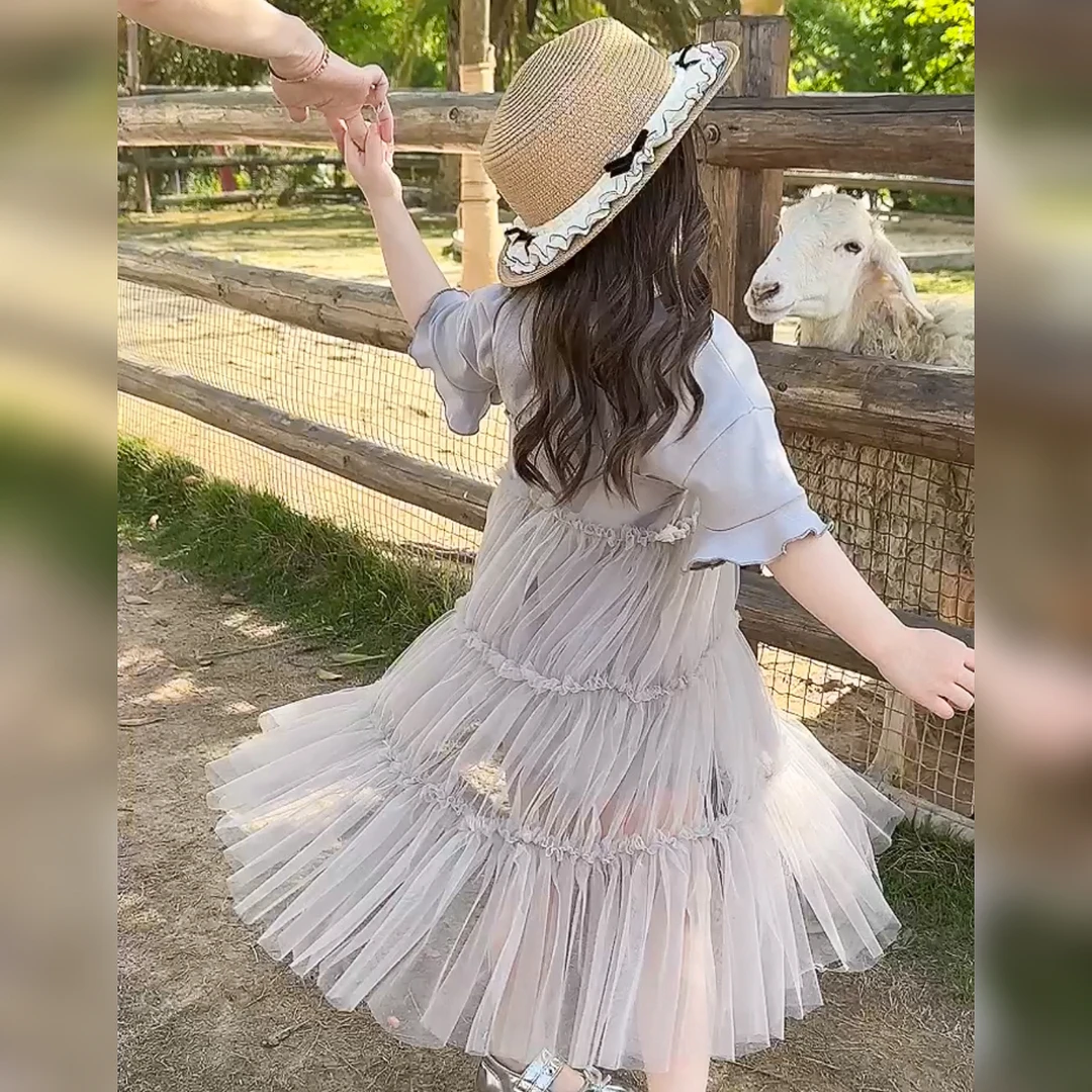 2【Mt studio】【现货】仙女设计款蕾丝连衣裙夏季女童韩系精致百搭