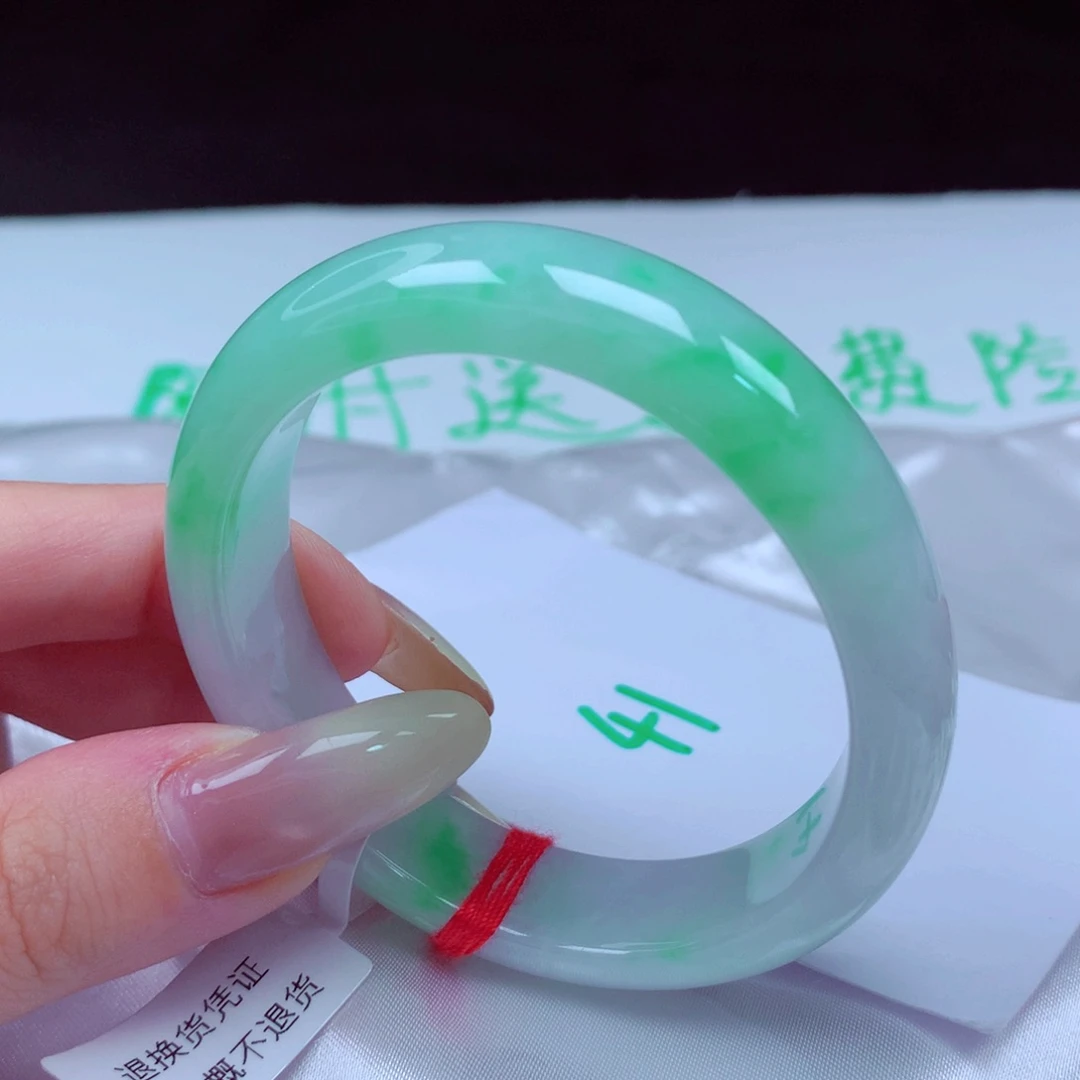 未镶嵌手镯翡翠天然缅甸翡翠A货手镯 贵妃41号
