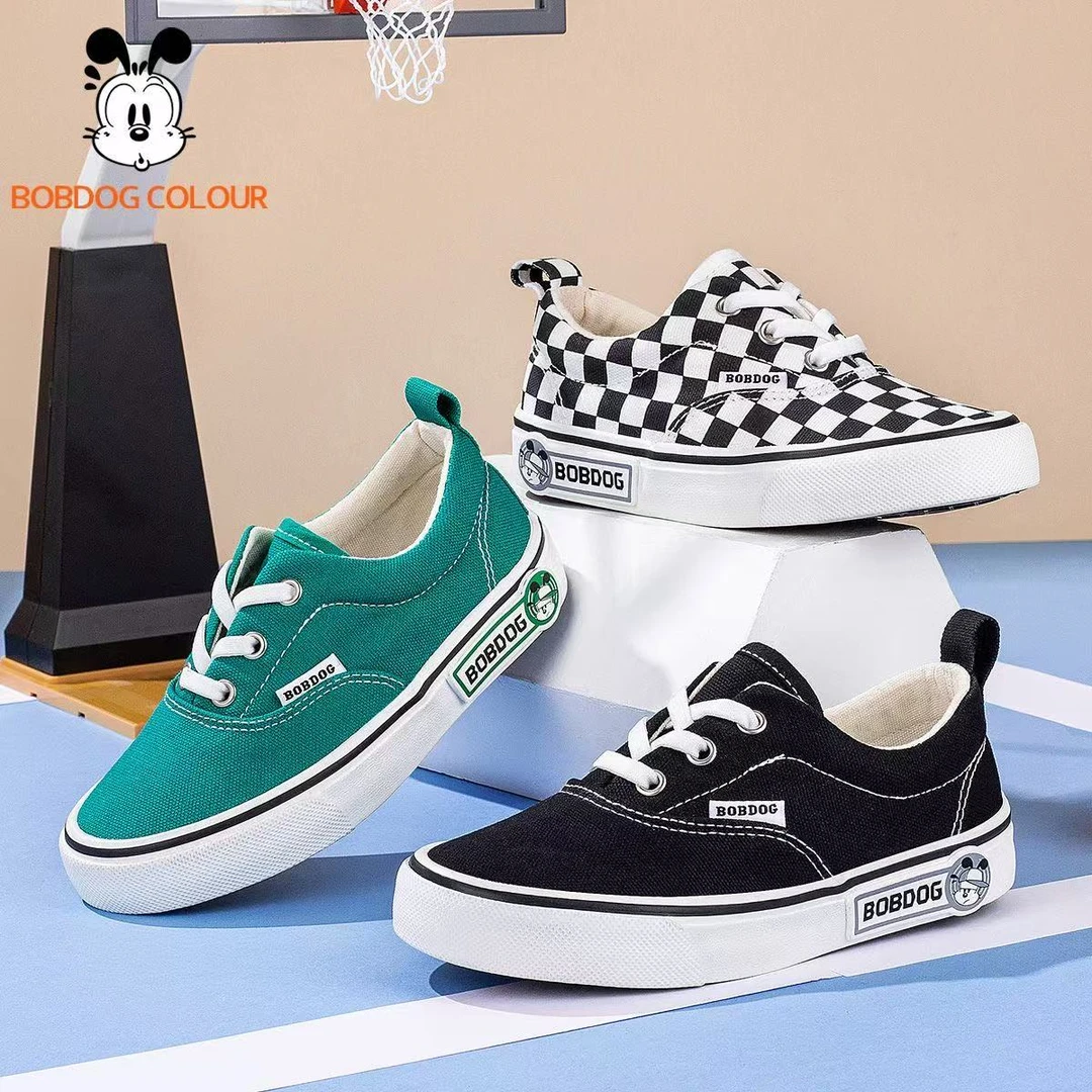 11010巴布豆儿童帆布鞋女童时尚棋盘格帆布鞋春季新款男童百搭板