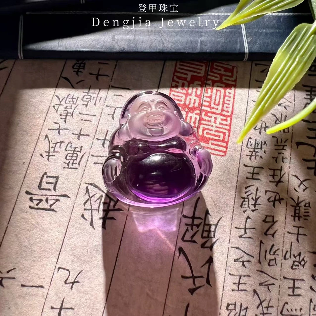 【登甲珠宝】天然紫晶佛公吊坠-大-编号M00054