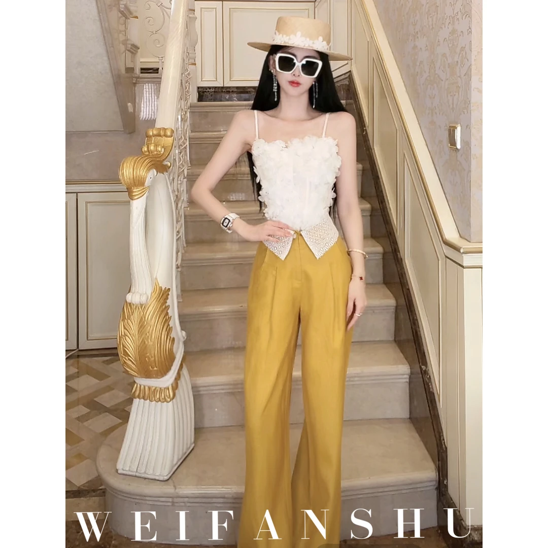 WEIFANSHU/魏凡舒【米兰旅记】春夏新款时尚百搭韩版宽松显瘦时装裤