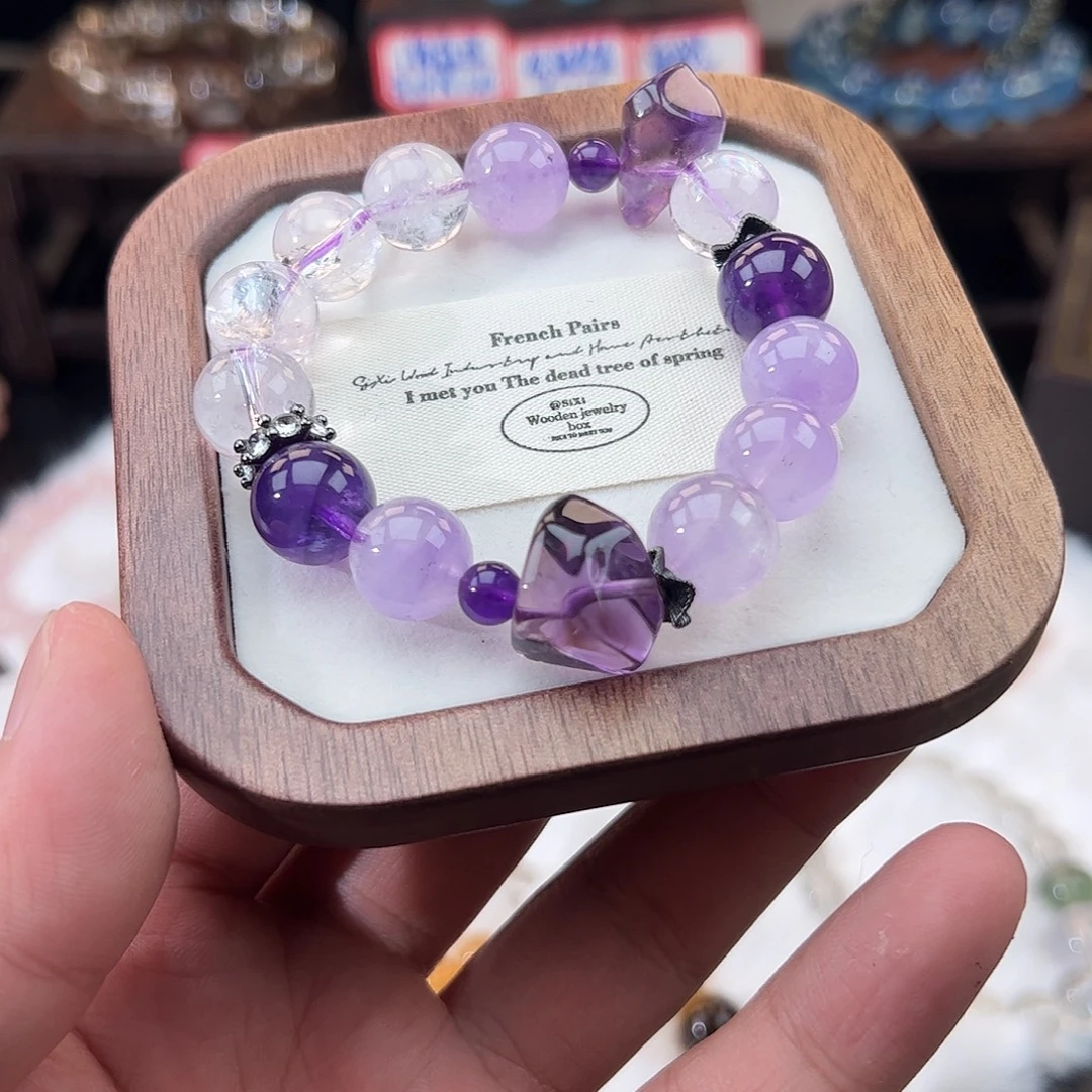 水晶手链未镶嵌紫水晶diy