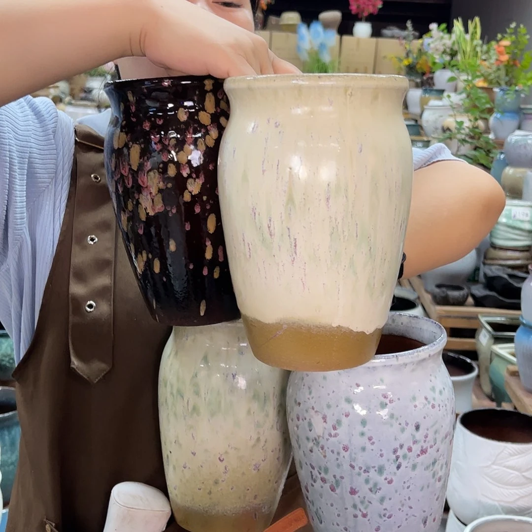 紫砂花盆高度20口径13厘米