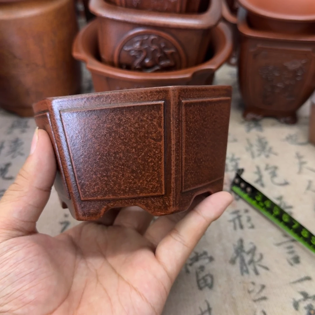 紫砂花盆10x6.5内经紫砂花盆