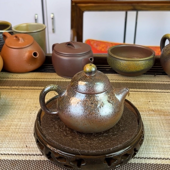 紫砂茶壶底槽清柴烧150cc
