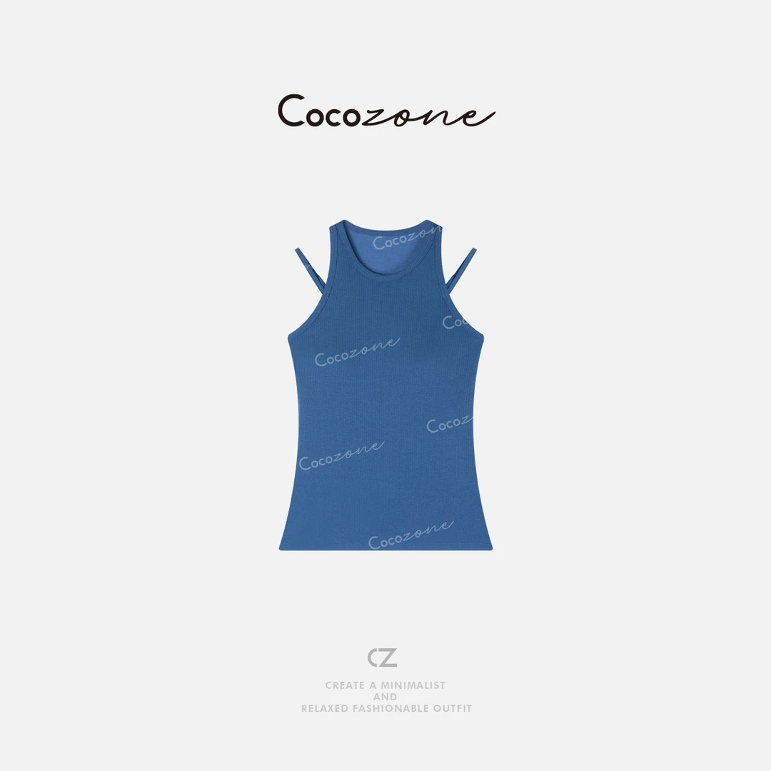 COCO ZONE 刘一一 新款纯色百搭修身显瘦无袖背心CD1A0244