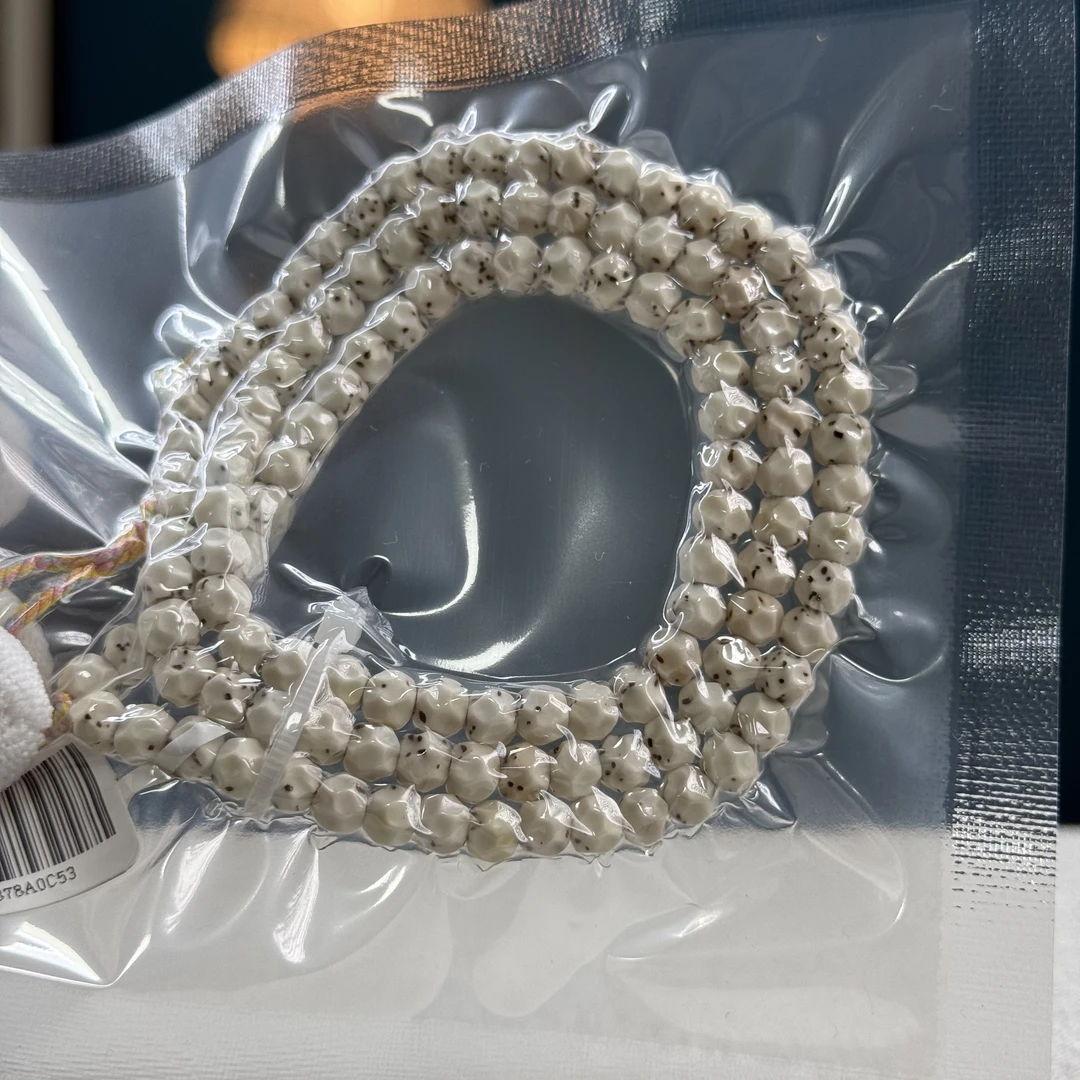 原生态星月菩提6x6mm数星星原白手工无相108长串佛珠一物一图C53