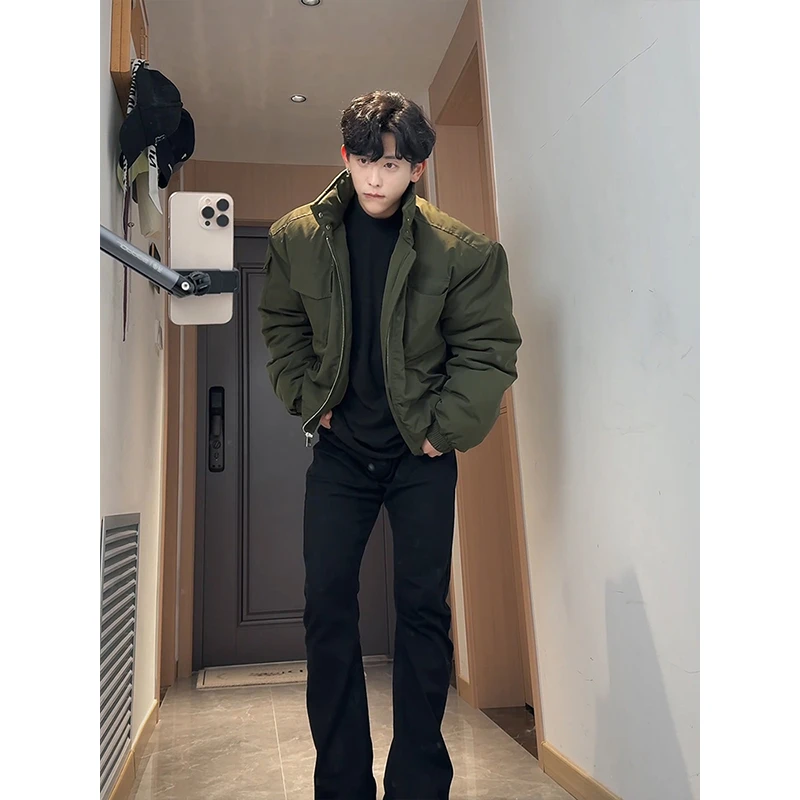 序77专属bomber短款飞行夹克棉服男款冬季棉衣轻骑兵廓形夹棉外套