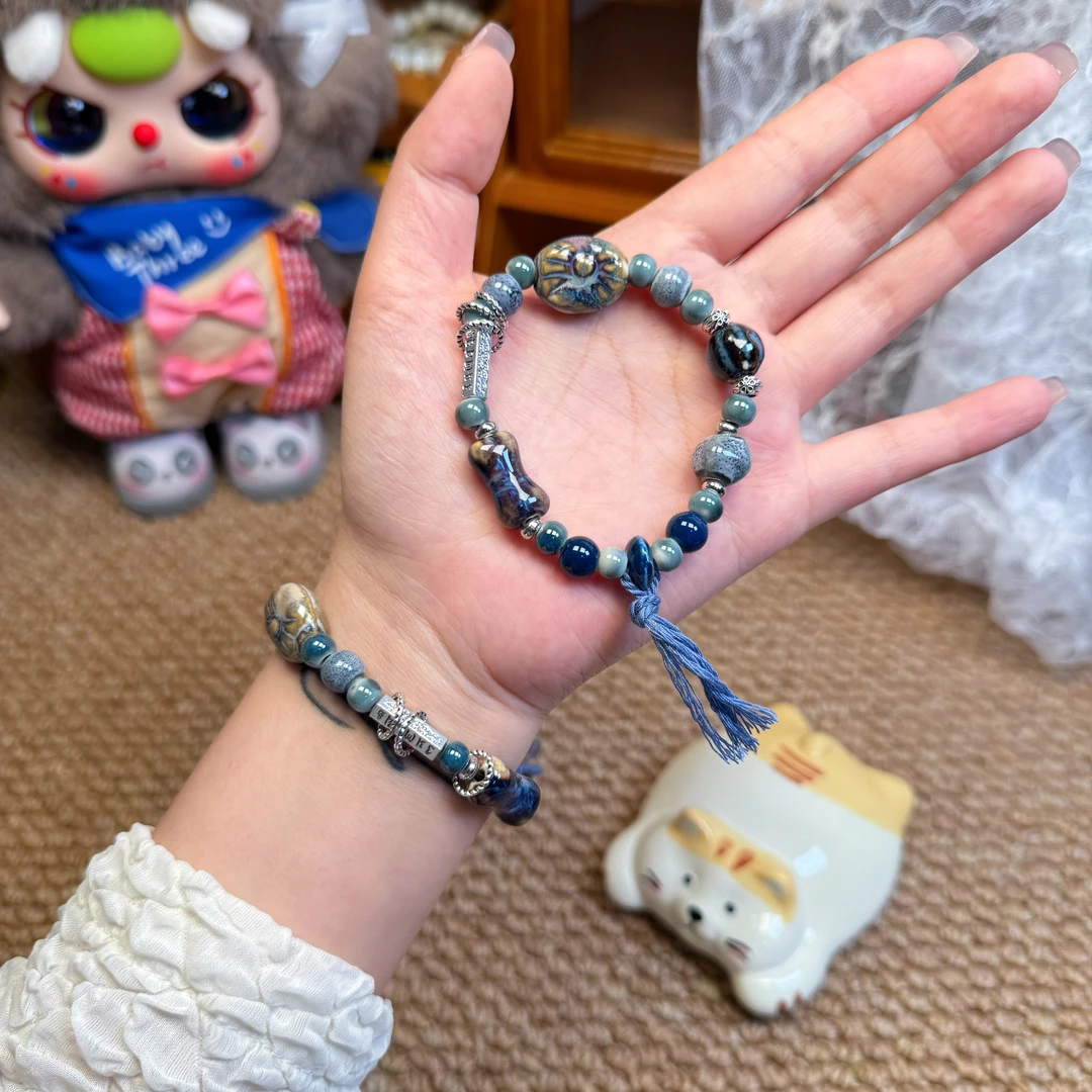 合金陶瓷手链 101-199陶瓷手链国风新中式单圈轻奢精美简约女士