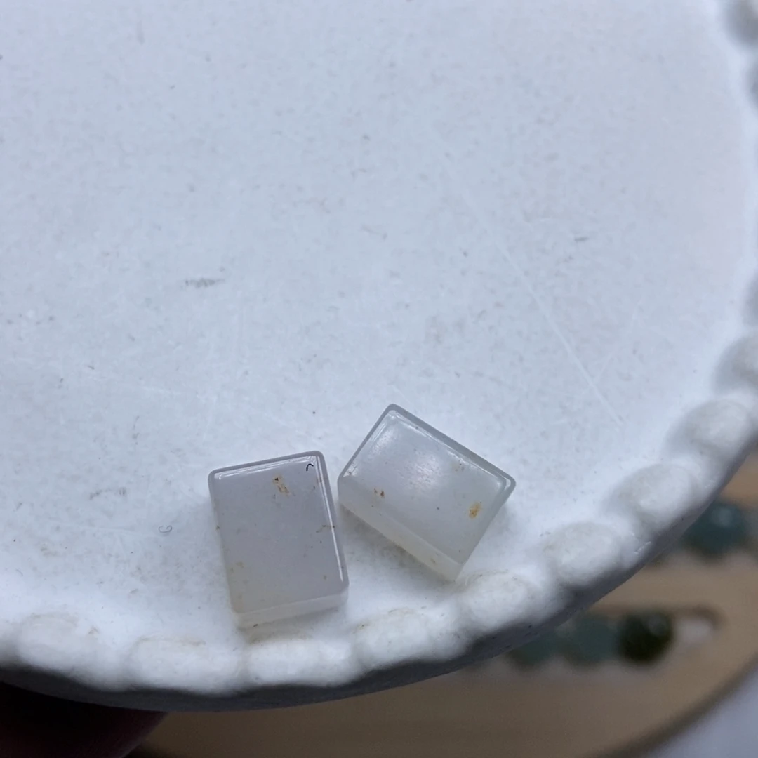 翡翠散珠瑜翠珠宝 洒金方块 2个