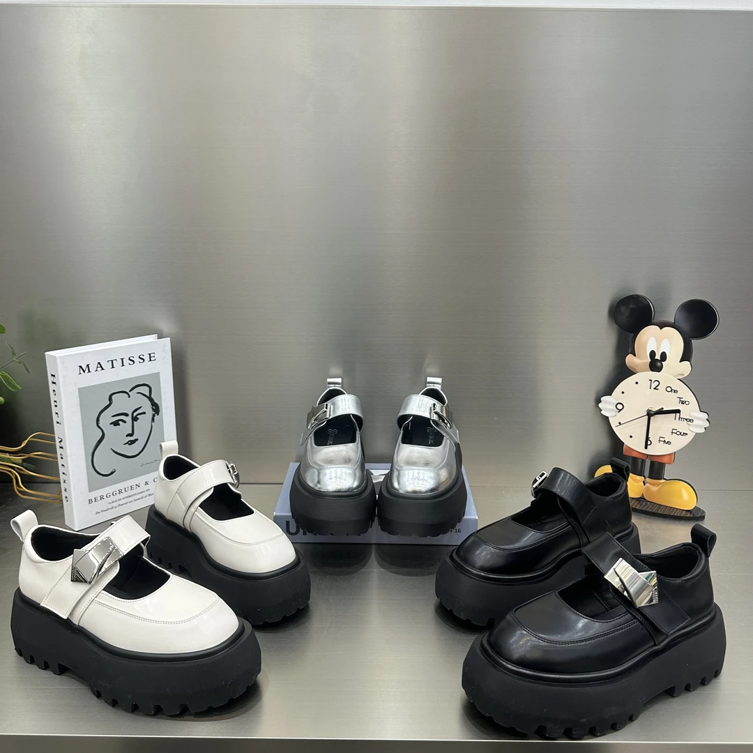 欧货真皮方头乐福鞋女2025新款增高厚底单鞋英伦风松糕小皮鞋女鞋