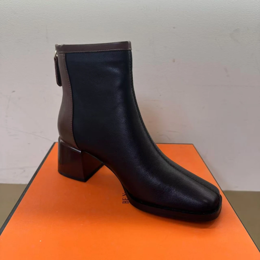 露露严选手工真皮时尚短靴女现货断码111