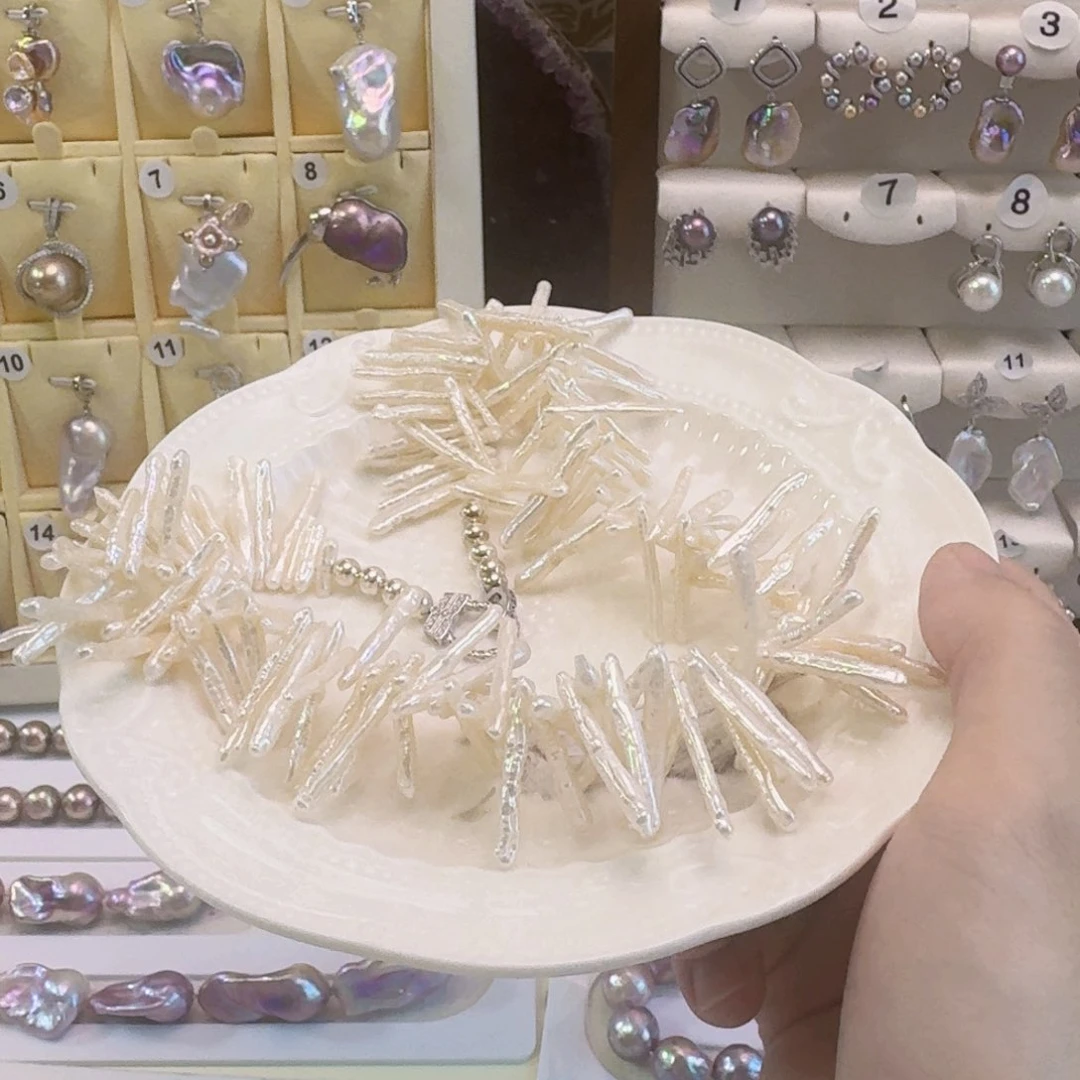 淡水珍珠银S925镶嵌项链