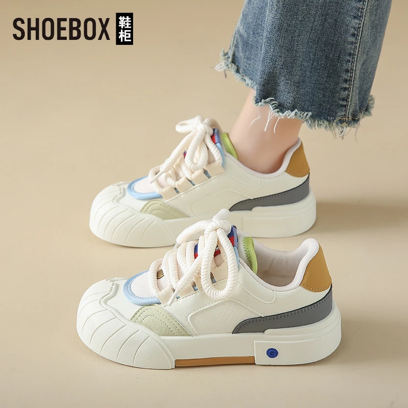 SHOEBOX鞋柜小白鞋女款2025夏季新款爆款学生百搭休闲平底板鞋