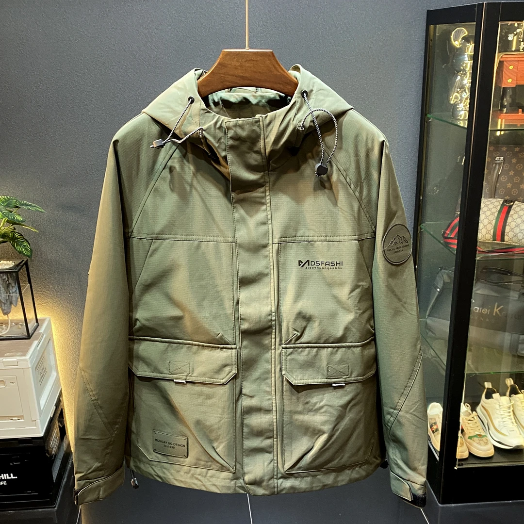 哈珀林恩美式高端连帽冲锋衣外套新款防风防水工装夹克户外登山服