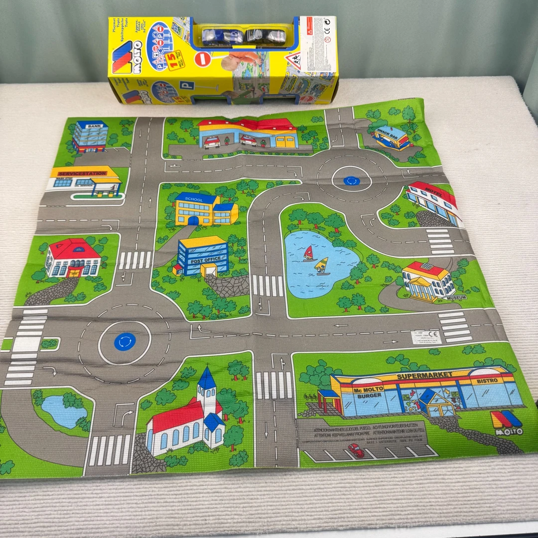 外贸MOLTO合金车停车场场景游戏垫过家家玩具