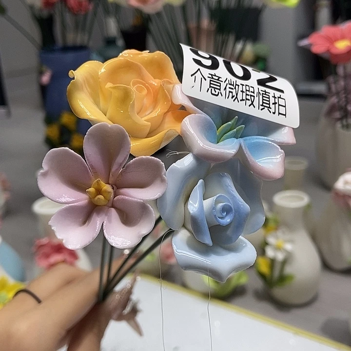 陶瓷纯手工捏花设计