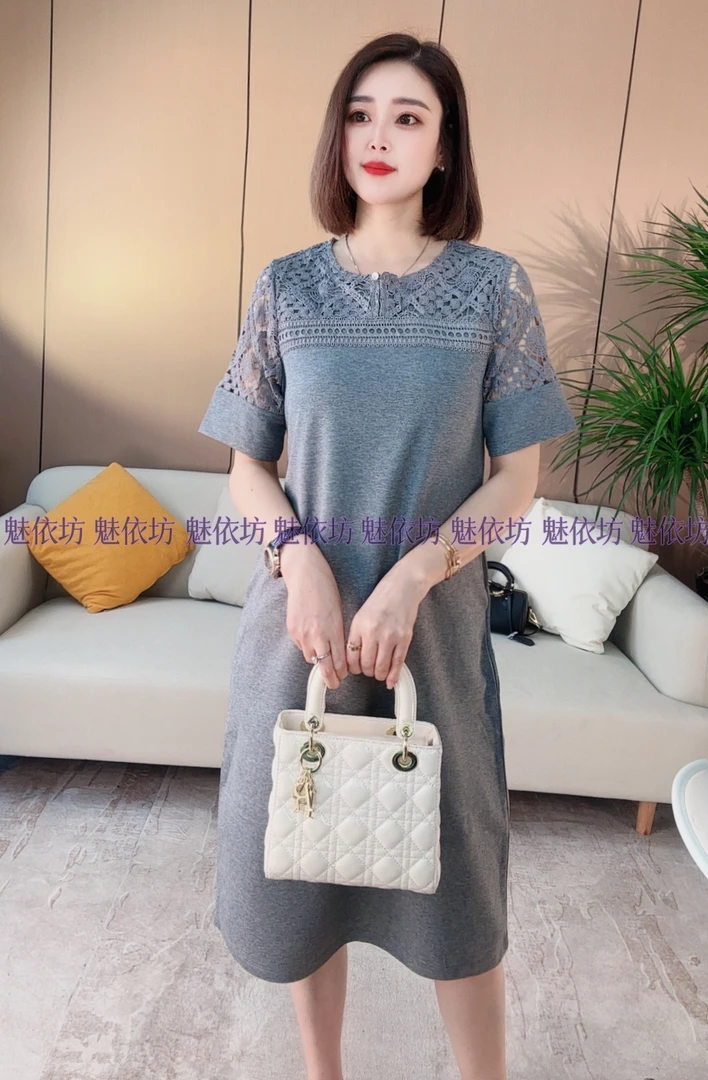 2547夏季新款时尚休闲镂空钩花连衣裙女*X