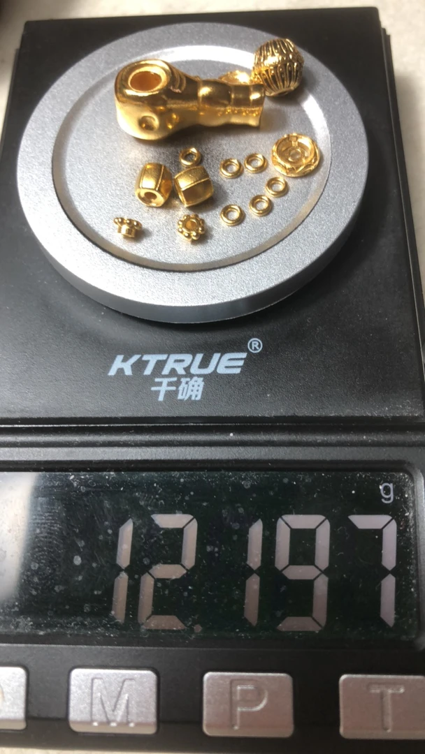 足金999潜水艇三通弟子珠黄金文玩配饰