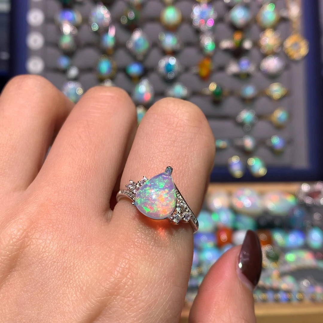 银S925镶嵌欧泊戒指款式D*L