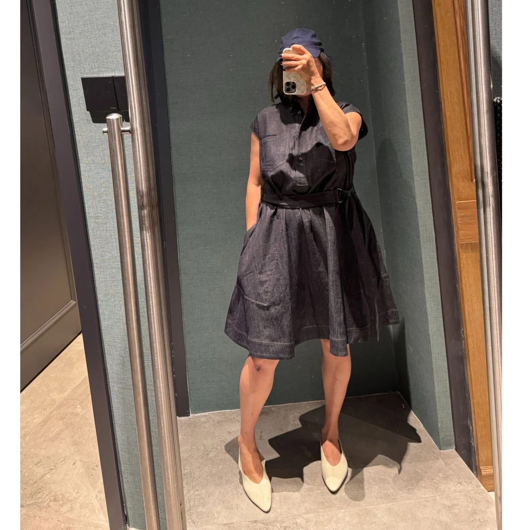 COCOLINDA| 棉麻系带短款牛仔摆裙背心裙Q3403