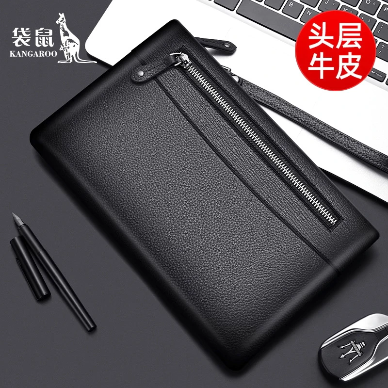 德国手包男士真皮手拿包2025新款男包头层牛皮包信男士真男士小包