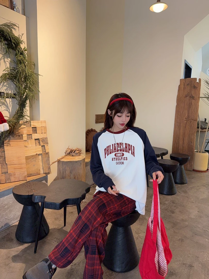 帽之都韩版宽松1987插肩字母057