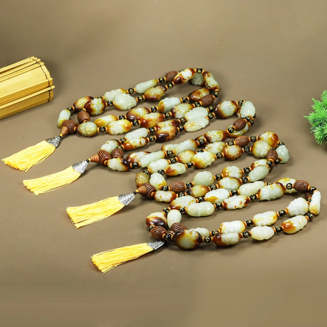 和田玉十八罗汉头长串（定制多样性发货拍一发一）