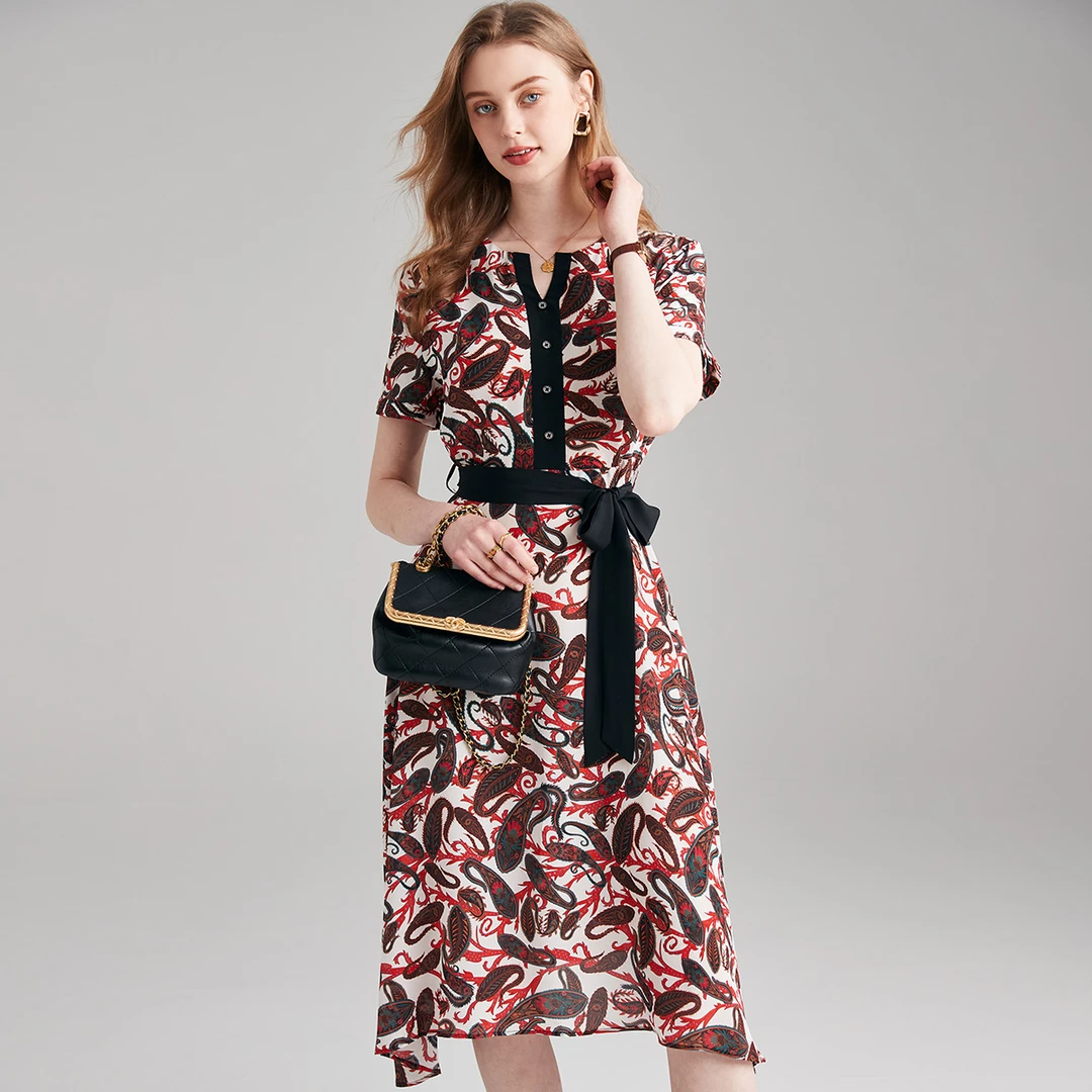 【老粉福利】夏季通勤桑蚕丝连衣裙ES22621Z-A