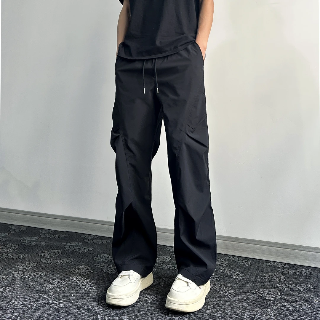 QUALCOMM美式街头复古结构伞兵工装裤男夏季薄款宽松阔腿休闲裤子