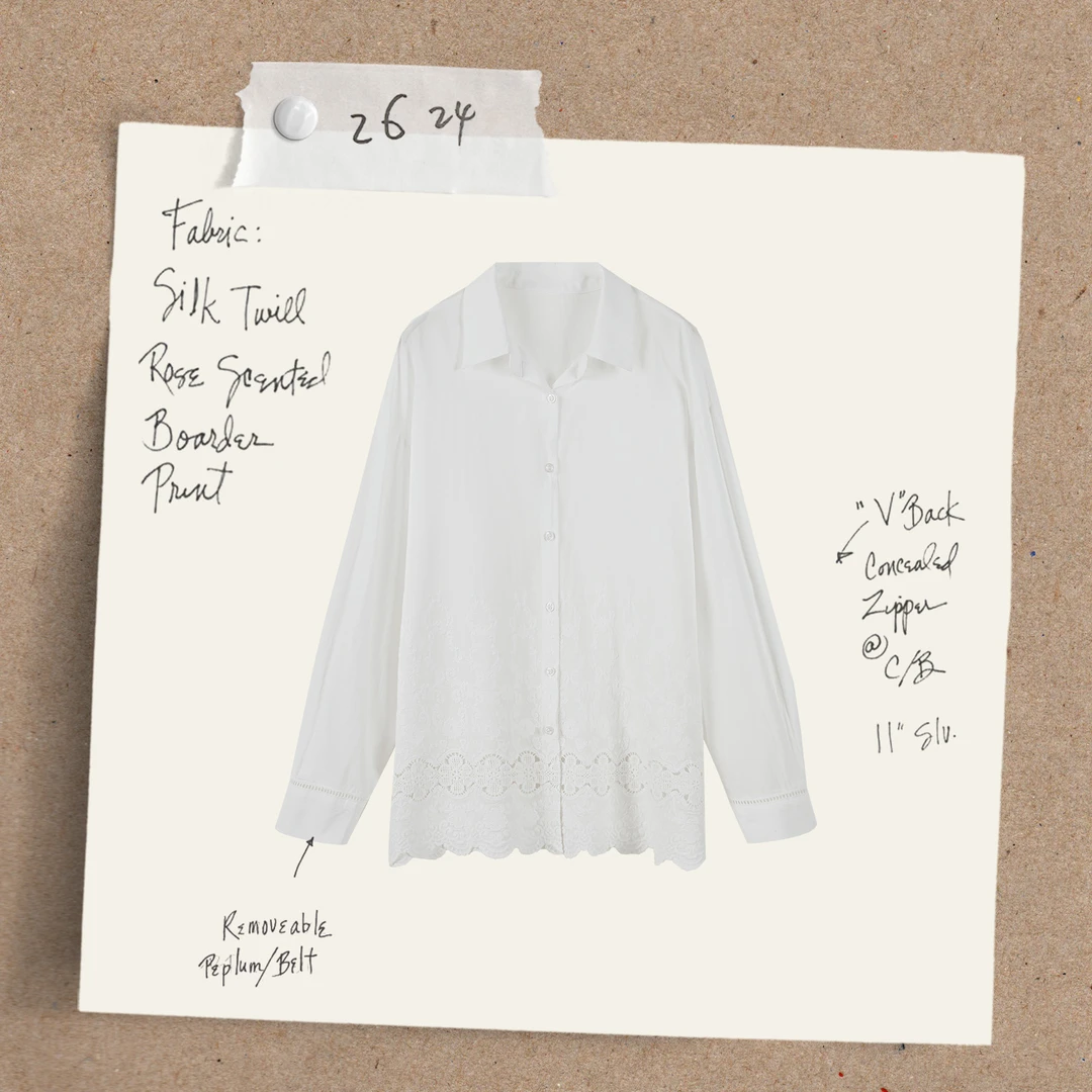 【纸帆船】100棉镂空重工绣花下慵懒约衬衫太外套5008